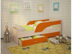 Кровать Кроха Антошка на щитах оранжевый