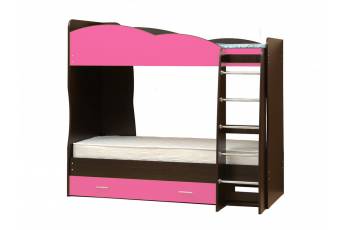 Кровать детская двухъярусная Юниор 2.1 ярко-розовый