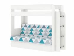 Кровать двухъярусная Карамель 75 бодега светлый-бирюзовые треугольники