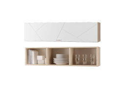 Шкаф настенный Скайлайн 1200 с дверкой белый шагрень