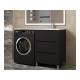 Тумба под стиральную машину Uperwood Tanos 60 см, напольная, 3 ящика, черная