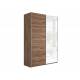 Шкаф-купе Прайм 2-х дверный 1200 ДСП/Стекло Белое Крафт табачный
