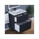 Тумба с раковиной Uperwood Tanos 2 ящика напольная 70 см черная