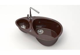 Мойка овал 1,5чаши Эмма Z13Q16 шоколад