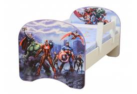 Кровать детская с фотопечатью без ящика Супергерои