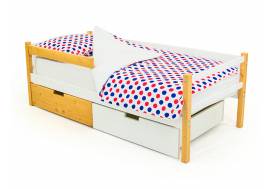 Кровать-тахта Svogen с ящиками и бортиком дерево-белый