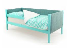 Кровать-тахта мягкая Svogen с бортиком мятный