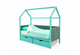 Кровать-домик мягкий Svogen с ящиками мятный