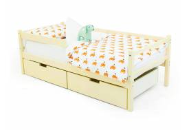 Кровать-тахта Svogen с ящиками и бортиком бежевый