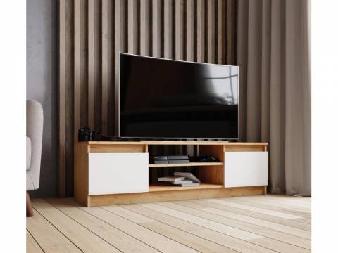 ТВ тумба ТВМ-3 дуб крафт золотой/белый