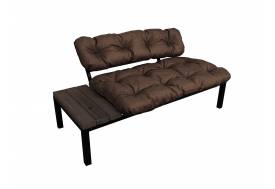 Диван Дачный со столиком коричневая подушка