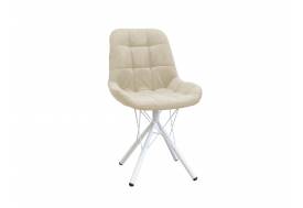 Стул Лира паутинка бежевый, белые ножки