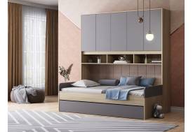 Кровать с антресолью Дельта Нэкст 21.05 графит