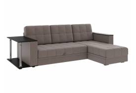 Диван угловой Атлант со столиком рогожка Нептун 54 кофе