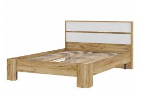 Кровать Хелен КР 02 Дуб Крафт золотой/Белый шагрень