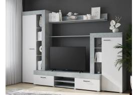 Стенка Дельта Белый-Бетон