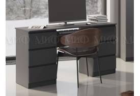 Стол 6 ящиков Челси Графит