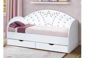 Кровать с продольной мягкой спинкой Корона №4 800х1600 мм белая