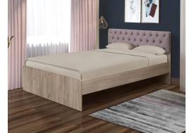 Кровать двойная №7 1200х2000 с мягкой спинкой каретная стяжка