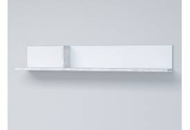 Полка навесная Эго Пл-2 бетон светлый/белый глянец