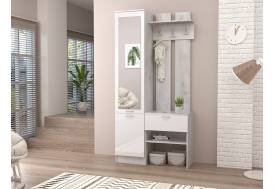 Прихожая Иннэс 3 бетон светлый/белый глянец