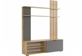 Стенка Бери дуб крафт золотой/графит