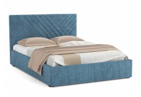 Кровать Гамма 1600 с основанием велюр тенерифе дасти блю
