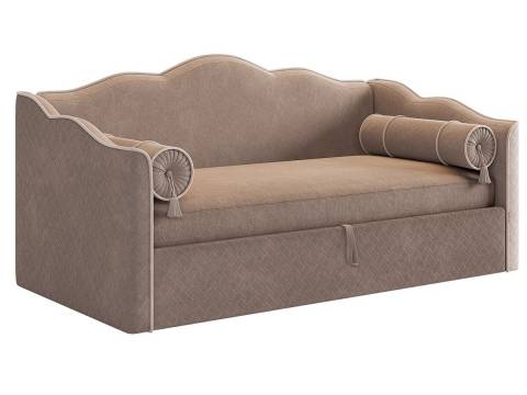 Кровать софа Лея 900 велюр латте/крем