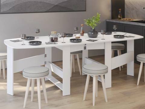 Стол-книжка обеденный 1-66 Белый