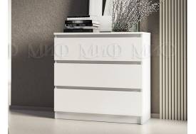Комод 800 3 ящика Челси Графит белый