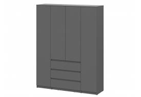 Шкаф четырехстворчатый Денвер Графит серый
