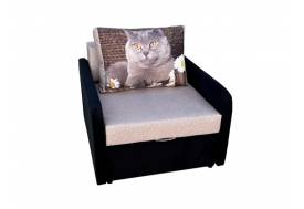 Кресло кровать Канзасик с подлокотниками кот с ромашками-2
