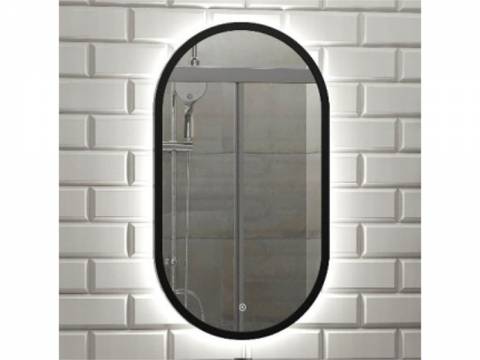 Зеркало Capella 45х80 см MySpace LED подсветка черная рама