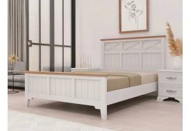 Кровать Грация-5 1600 Белый античный с карнизом Сосна