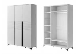 Шкаф ШР-3 Брента Белый снег-Белый лак