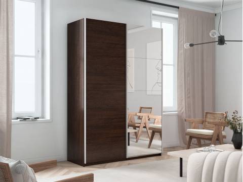 Шкаф-купе Прайм 2-х дверный 1400 Зеркало/ДСП Венге