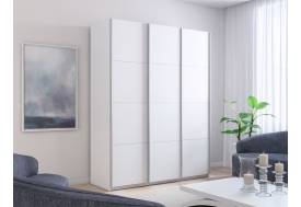 Шкаф-купе Прайм 3-х дверный 1800 три ДСП Белый Снег