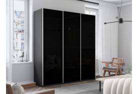 Шкаф-купе Прайм 3-х дверный 2100 три стекла черные Серый Диамант