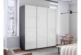 Шкаф-купе Прайм 3-х дверный 1800 три стекла белые Серый Диамант