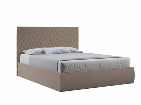 Кровать Стелла с ПМ 1200х2000 мм микровелюр капучино