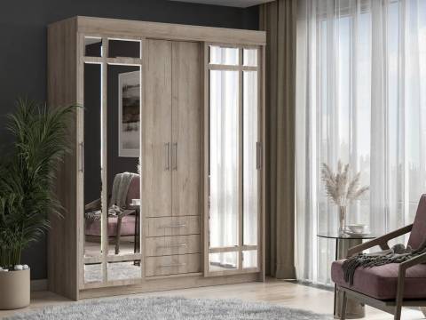 Шкаф-купе Фортуна дуб крафт серый