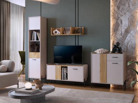 Гостиная Доминика кашемир/дуб крафт золотой