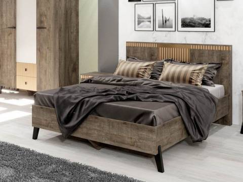 Кровать с ножками 1600 Ольга 3 дуб коми