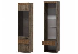 Шкаф витрина пенал на цоколе Ольга 3 дуб коми