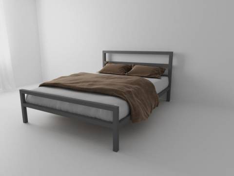 Кровать металлическая Комфорт 800 серая