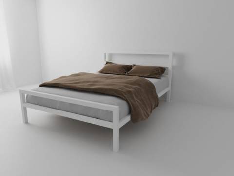 Кровать металлическая Комфорт 900 белая