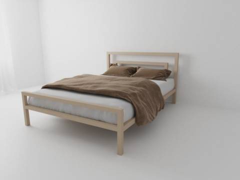Кровать металлическая Куба 1800 бежевая