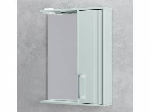 Шкаф-зеркало Альба 60 со светильником правый мята