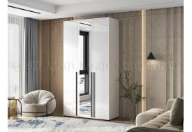 Шкаф 3-х створчатый Норд 1200 с зеркалом белый глянец