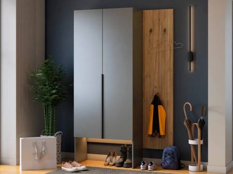 Прихожая Мебельсон К6 дуб крафт золотой/графит